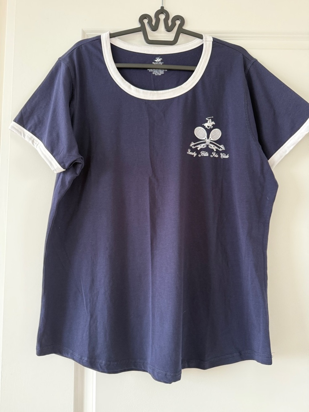 Beverly Hills Polo Club Navy and White Ringer Tee